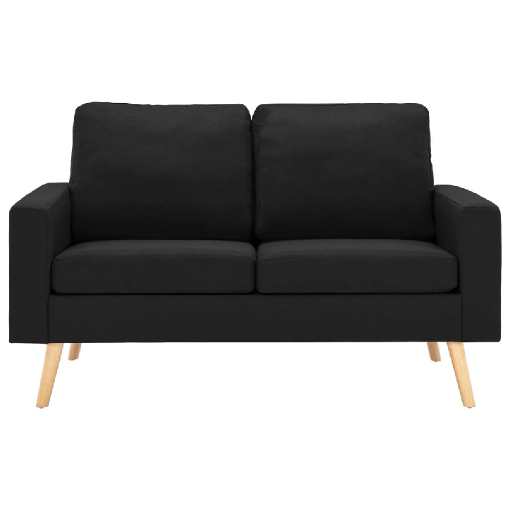 Dvivietė sofa, juodos spalvos, audinys