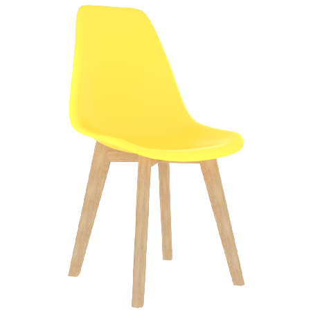 Valgomojo kėdės, 6vnt., geltonos spalvos, plastikas