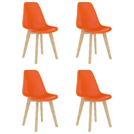 Valgomojo kėdės, 4vnt., oranžinės spalvos, plastikas