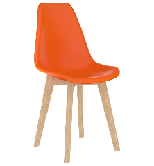Valgomojo kėdės, 6vnt., oranžinės spalvos, plastikas