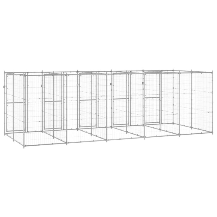 Lauko voljeras šunims, galvanizuotas plienas, 12,1m²