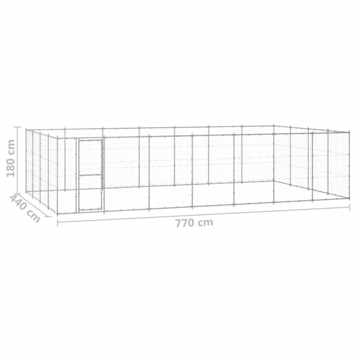 Lauko voljeras šunims, galvanizuotas plienas, 33,88m²