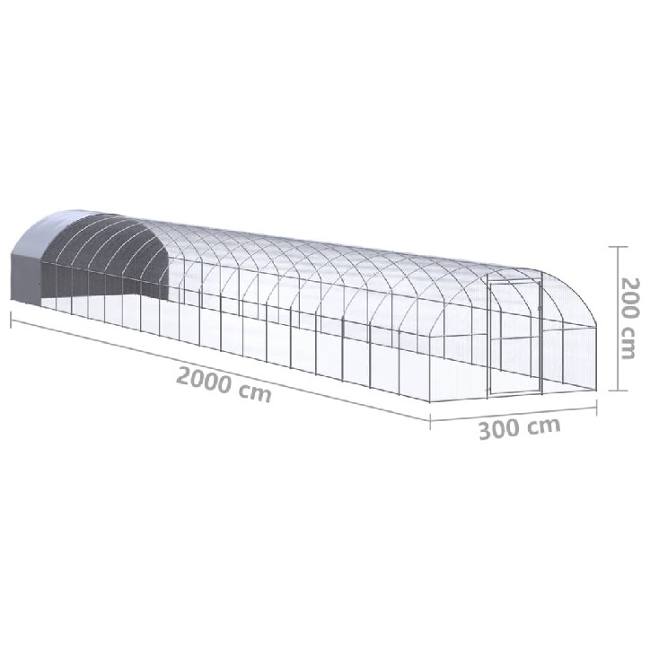 Lauko narvas viščiukams, 3x20x2m, galvanizuotas plienas