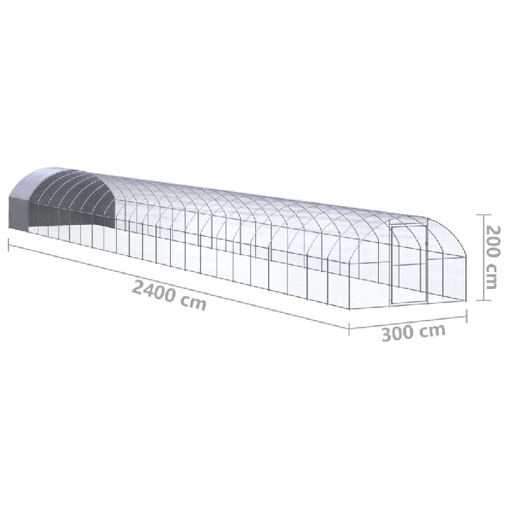 Lauko narvas viščiukams, 3x24x2m, galvanizuotas plienas