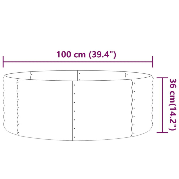 Sodo lovelis, rudas, 100x100x36cm, plienas