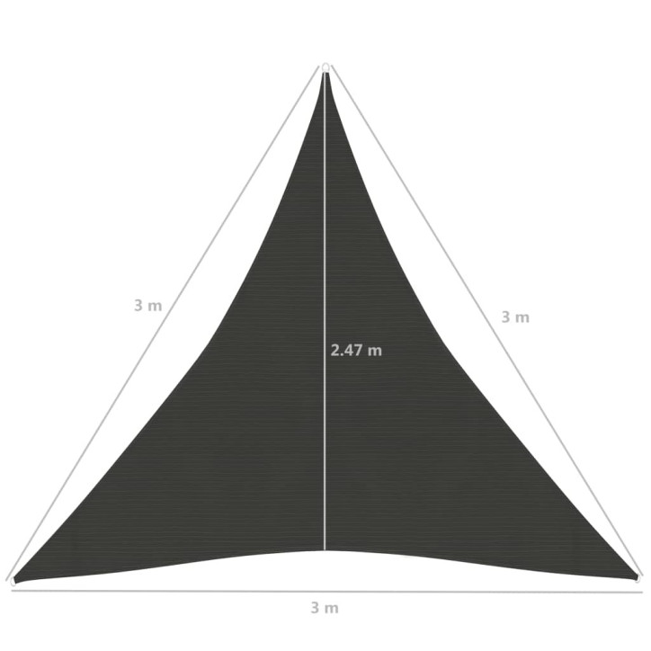 Uždanga nuo saulės, antracito spalvos, 3x3x3m, HDPE, 160g/m²