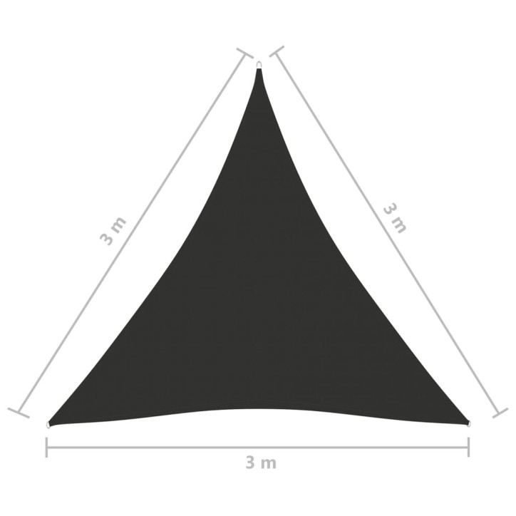 Uždanga nuo saulės, antracito, 3x3x3m, oksfordo audinys, trikampė