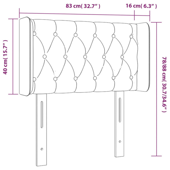 Galvūgalis su LED, rožinės spalvos, 83x16x78/88cm, aksomas