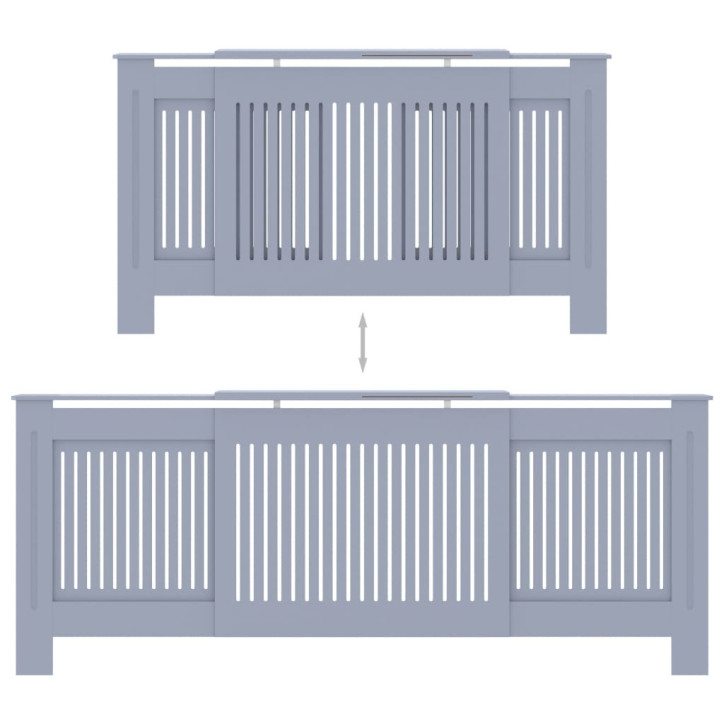 Radiatoriaus uždangalas, pilkos spalvos, 205cm, MDF