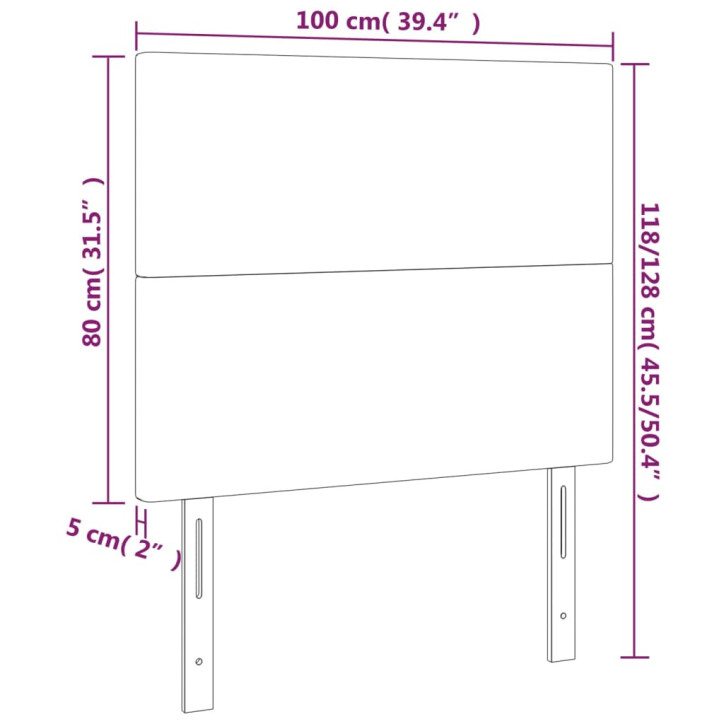 Galvūgalis su LED, šviesiai pilkas, 100x5x118/128cm, aksomas