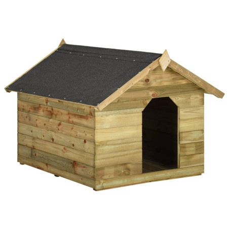 Sodo šuns būda su atidaromu stogu, impregnuota pušies mediena