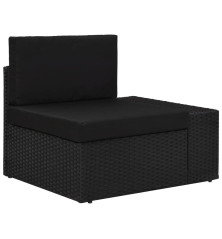 Modulinė kampinė sofa su porankiu kairėje, juoda, poliratanas