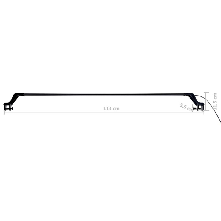 LED akvariumo lempa su spaustukais, mėlyna ir balta, 115-130cm