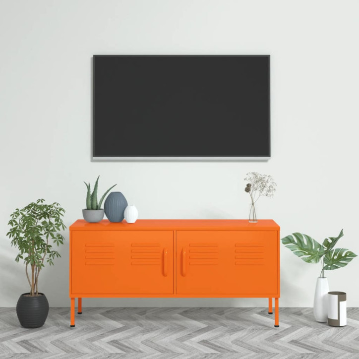 Televizoriaus spintelė, oranžinė, 105x35x50cm, plienas