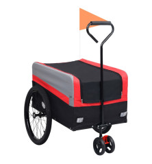 Krovininė dviračio priekaba-vežimėlis, raudona/pilka/juoda, 2-1
