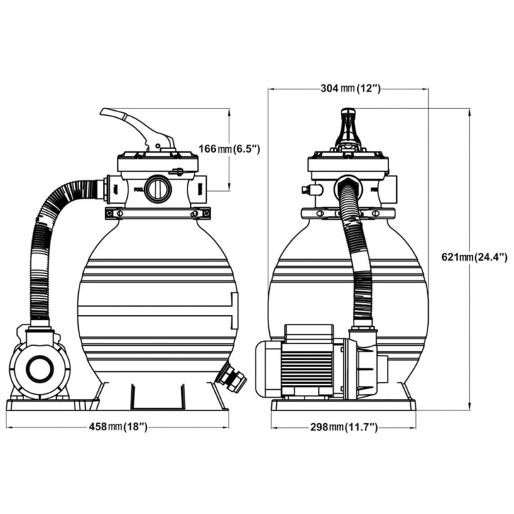 Smėlio filtro siurbliai, 2 vnt., 400W, 11000 l/val (2x90291)