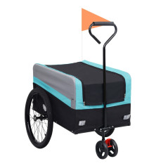 Krovininė dviračio priekaba-vežimėlis, mėlyna/pilka/juoda, 2-1