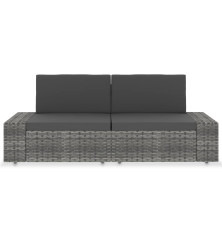 Modulinė dvivietė sofa, pilkos spalvos, poliratanas