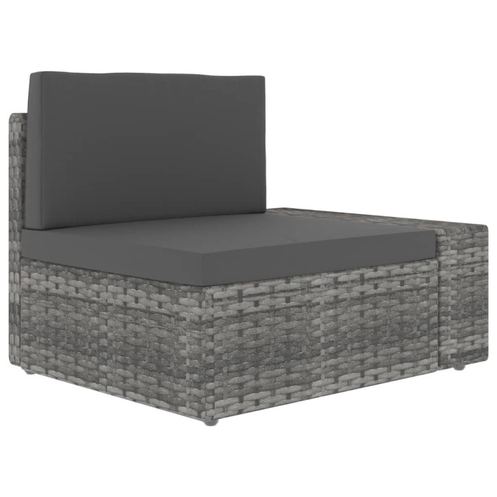 Modulinė dvivietė sofa, pilkos spalvos, poliratanas