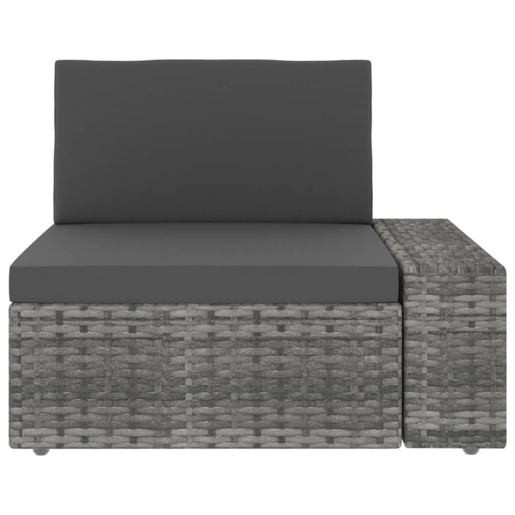 Modulinė dvivietė sofa, pilkos spalvos, poliratanas