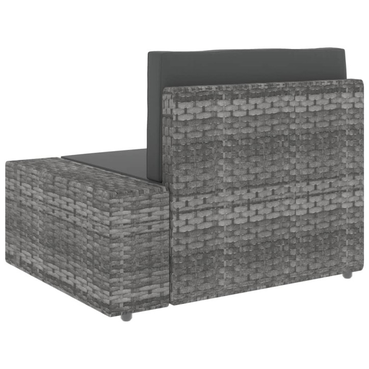 Modulinė dvivietė sofa, pilkos spalvos, poliratanas