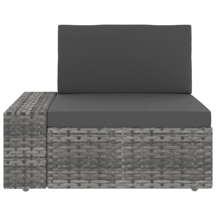 Modulinė dvivietė sofa, pilkos spalvos, poliratanas