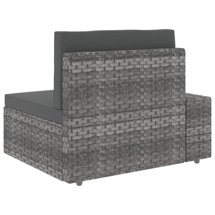 Modulinė dvivietė sofa, pilkos spalvos, poliratanas