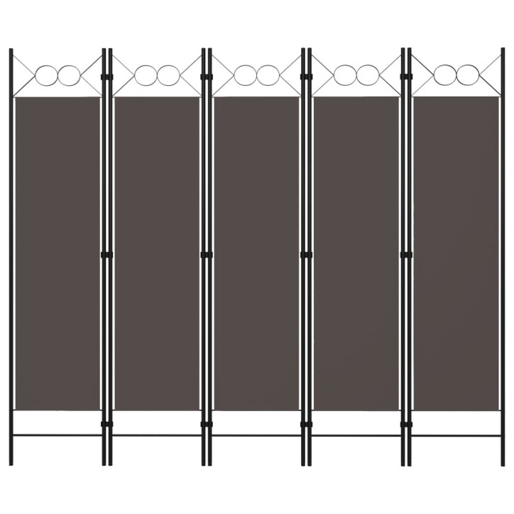 Kambario pertvara, 5 dalių, antracito spalvos, 200x180cm