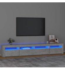 TV spintelė su LED apšvietimu, betono pilka, 240x35x40cm