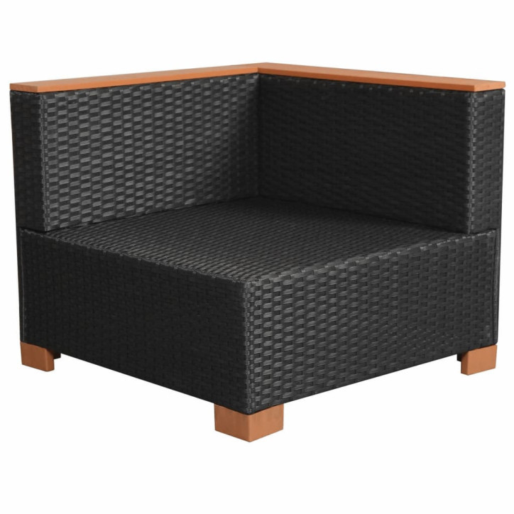 Sodo sofa, juoda, poliratanas