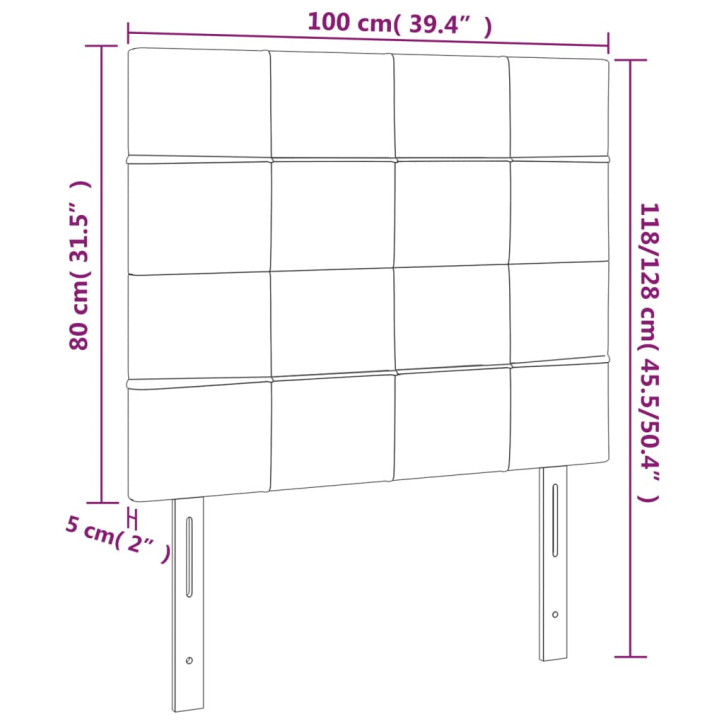 Galvūgalis su LED, juodos spalvos, 100x5x118/128cm, audinys