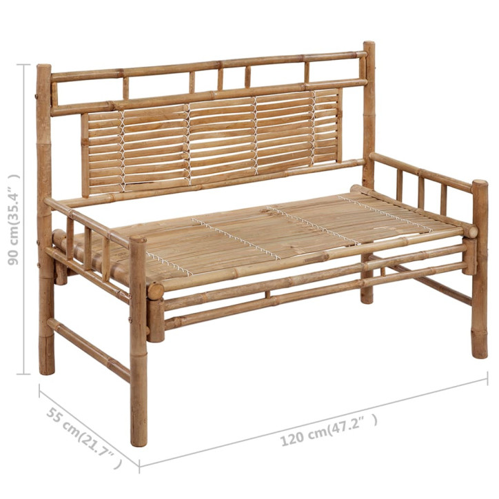 Sodo suoliukas su pagalvėle, 120cm, bambukas (41504+314950)