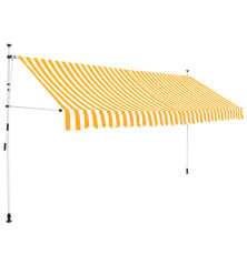 Rankiniu būdu ištraukiama markizė, oranžiniai/balti dryžiai, 400cm