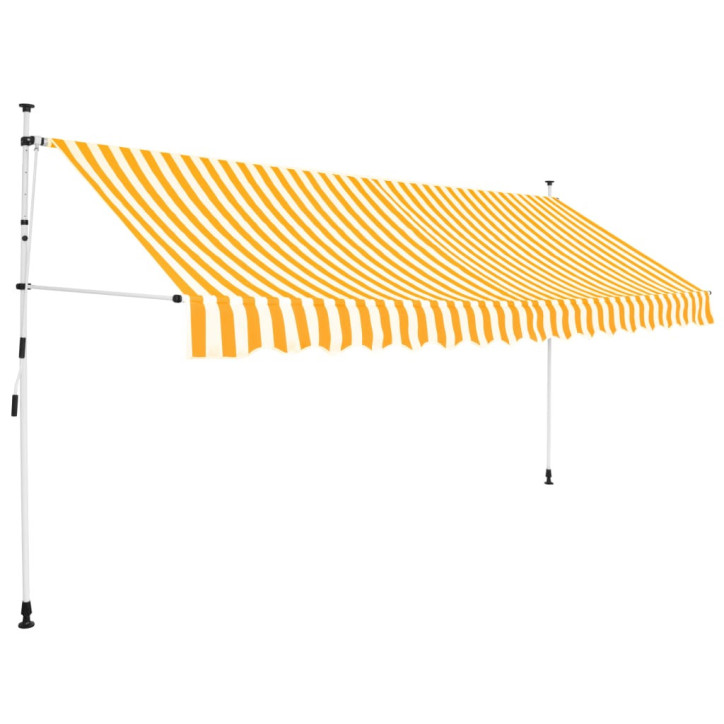 Rankiniu būdu ištraukiama markizė, oranžiniai/balti dryžiai, 400cm