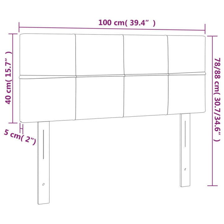 Galvūgalis su LED, tamsiai pilkas, 100x5x78/88cm, audinys