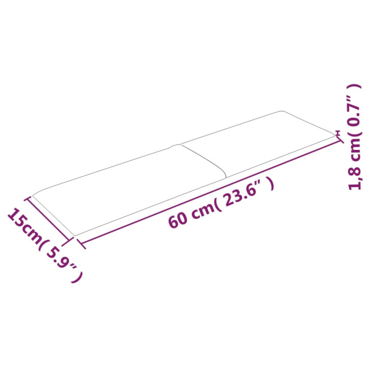 Sienų plokštės, 12vnt., vyno, 60x15cm, aksomas, 1,08m²