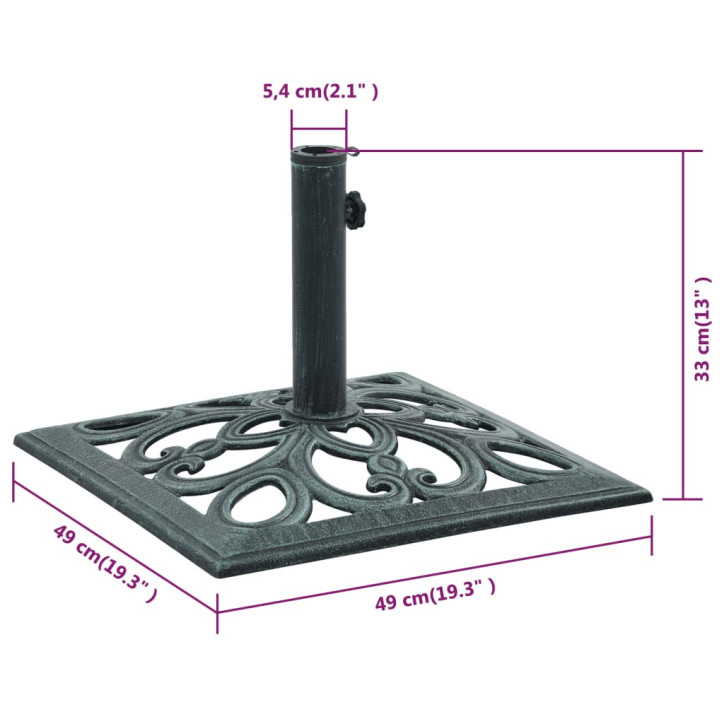 Skėčio pagrindas, žalios spalvos, 12kg, 49cm, ketus