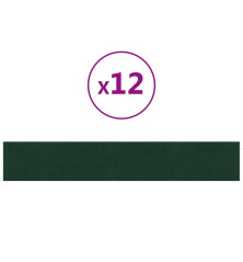 Sienų plokštės, 12vnt., žalios, 90x15cm, audinys, 1,62m²