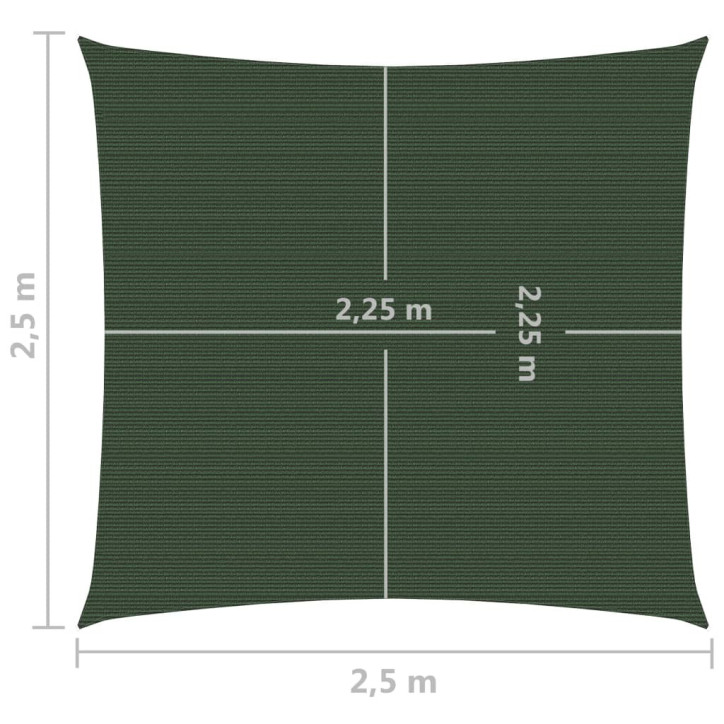 Uždanga nuo saulės, tamsiai žalia, 2,5x2,5m, HDPE, 160g/m²