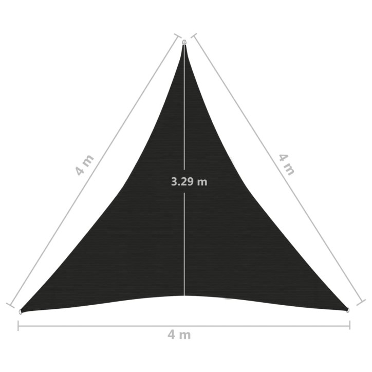 Uždanga nuo saulės, juodos spalvos, 4x4x4m, HDPE, 160g/m²