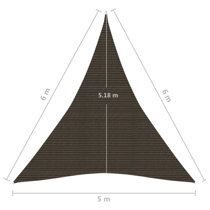 Uždanga nuo saulės, rudos spalvos, 5x6x6m, HDPE, 160g/m²