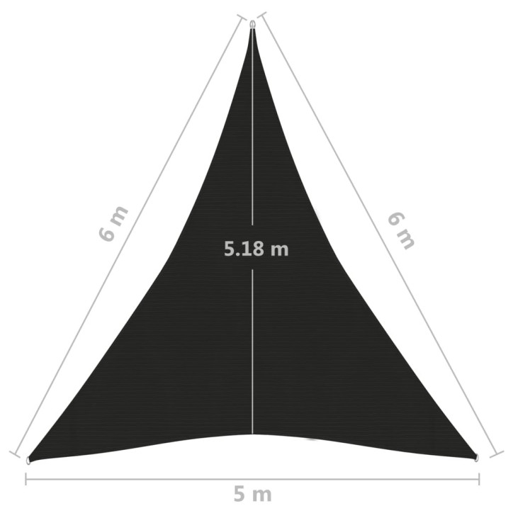 Uždanga nuo saulės, juodos spalvos, 5x6x6m, HDPE, 160g/m²