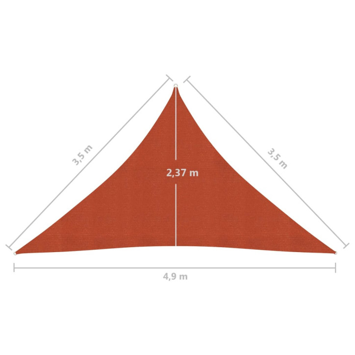 Uždanga nuo saulės, terakota, 3,5x3,5x4,9m, HDPE, 160g/m²