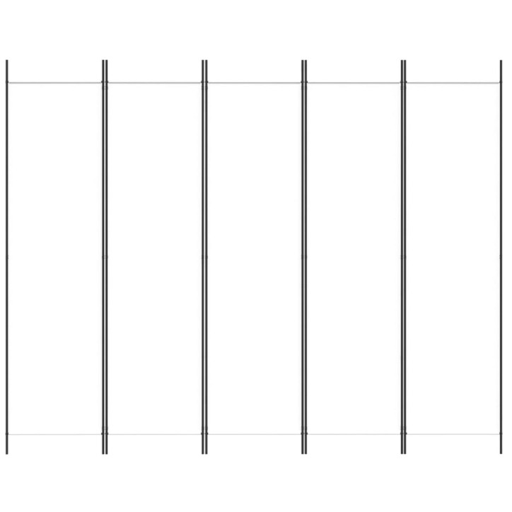 Kambario pertvara, 5 dalių, baltos spalvos, 250x200cm, audinys