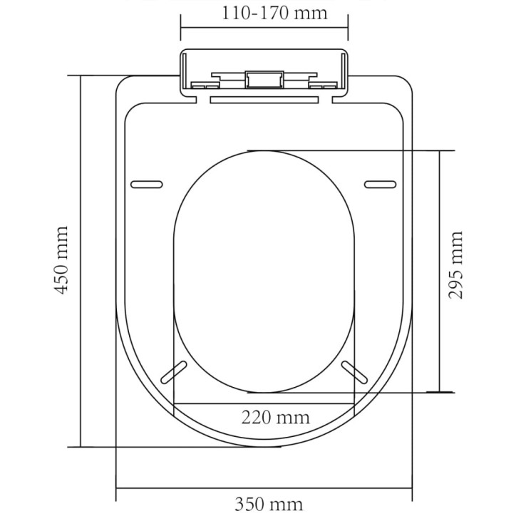 Klozeto sėdynė su Soft Close mechanizmu, balta, ovalo formos