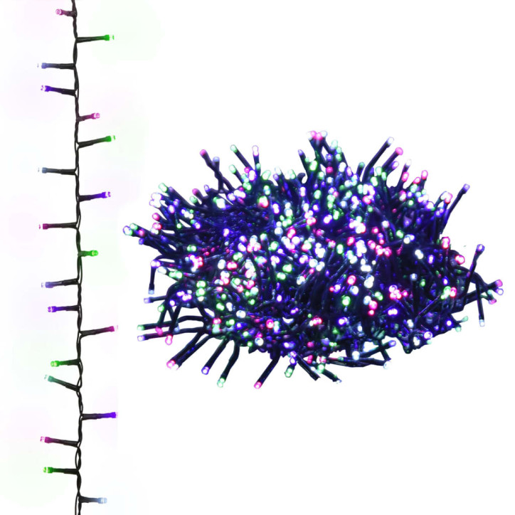 Smulkių LED lempučių girlianda, 45m, PVC, 2000 pastelinių LED