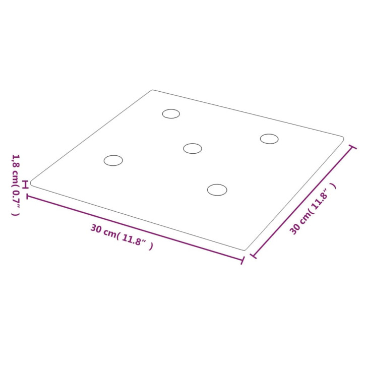 Sienų plokštės, 12vnt., kreminės, 30x30cm, dirbtinė oda, 1,08m²