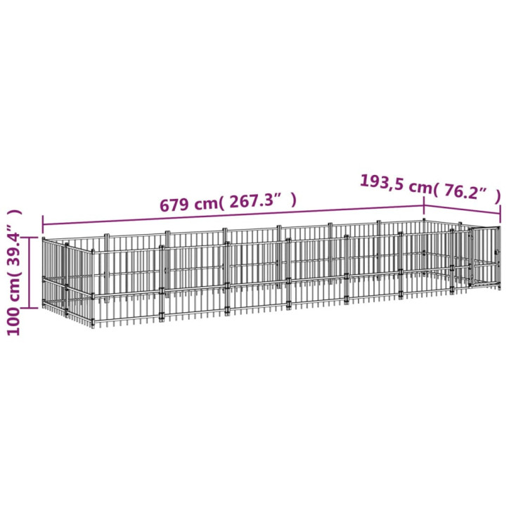 Lauko voljeras šunims, plienas, 13,14m²