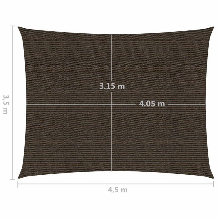 Uždanga nuo saulės, rudos spalvos, 3,5x4,5m, HDPE, 160g/m²