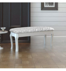 Minkštas suoliukas kosmetiniam staliukui, dvivietis, baltas, 110 cm